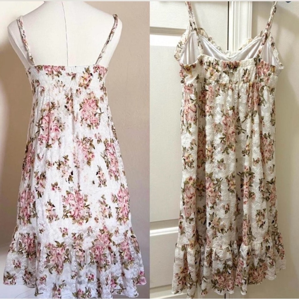 🎀Liz Lisa Japan Rose Lace Dress – Ruffle Cottagecore Fairy Y2K – Rare! - Picture 4 of 10